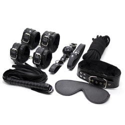 Generique Coffret BDSM 7 Pièces Wicked Noir